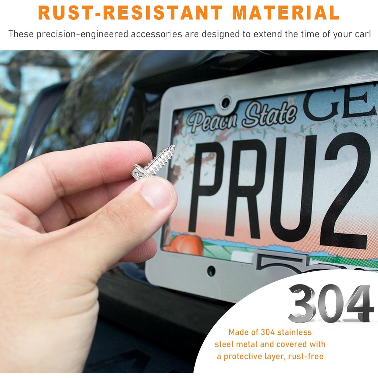 Kit de Tornillos Autoperforantes Ohleats para Placas de Matrícula 4 PCS