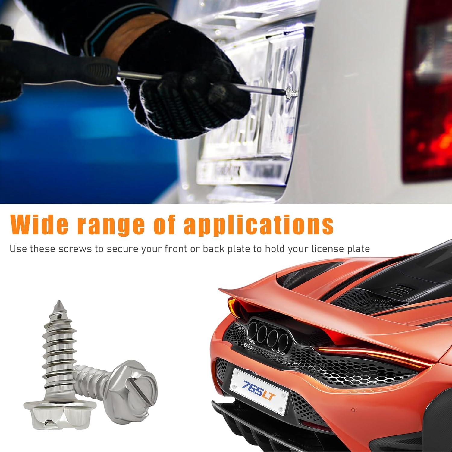 Kit de Tornillos Autoperforantes Ohleats para Placas de Matrícula 4 PCS