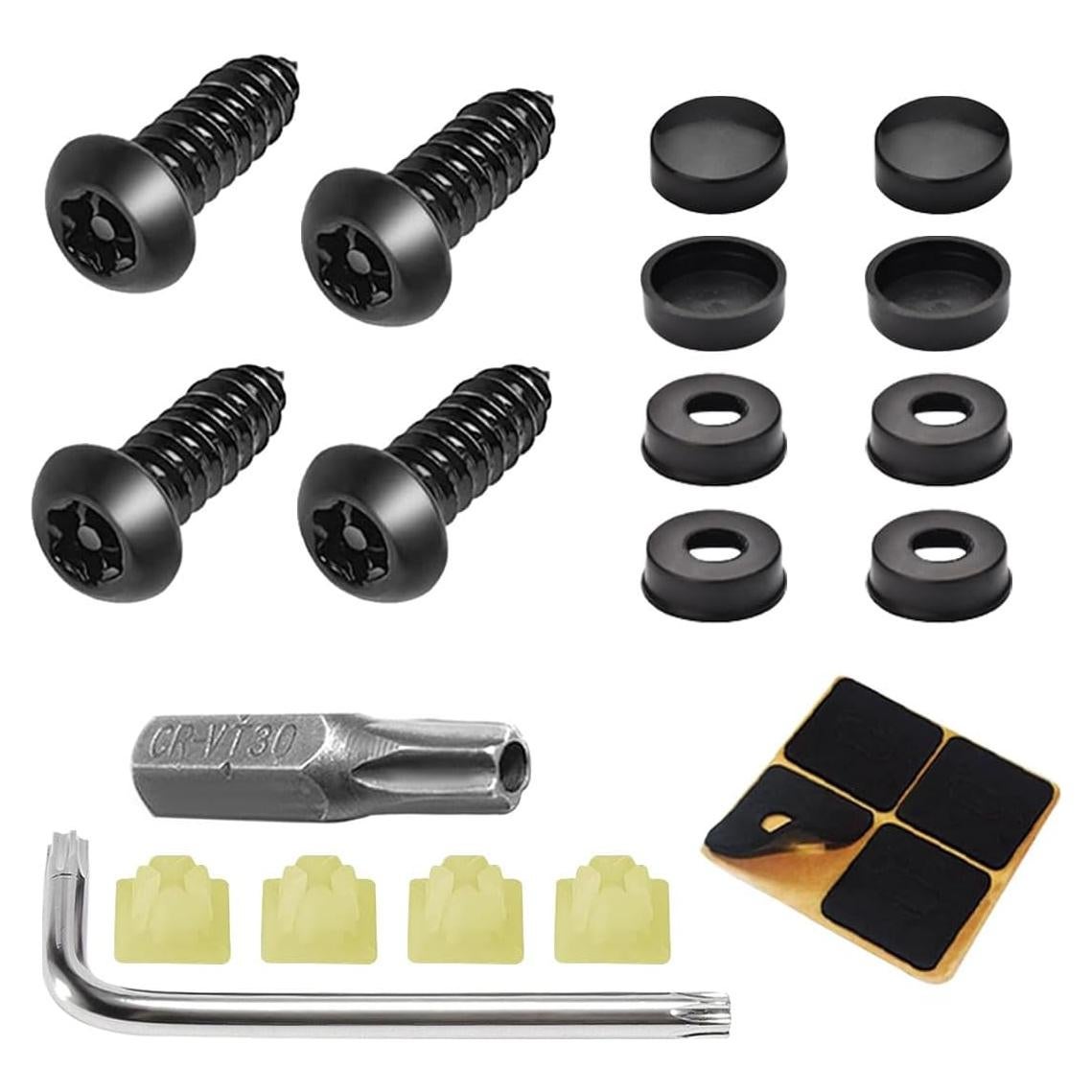 Kit de Tornillos Antirrobo para Placas de Licencia ZIMISI - 4 Juegos