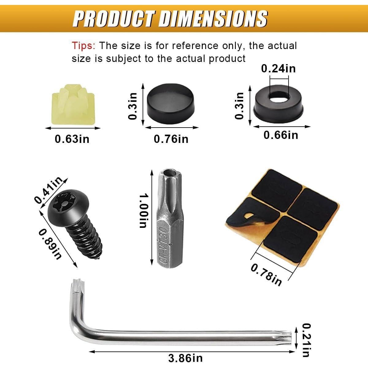 Kit de Tornillos Antirrobo para Placas de Licencia ZIMISI - 4 Juegos