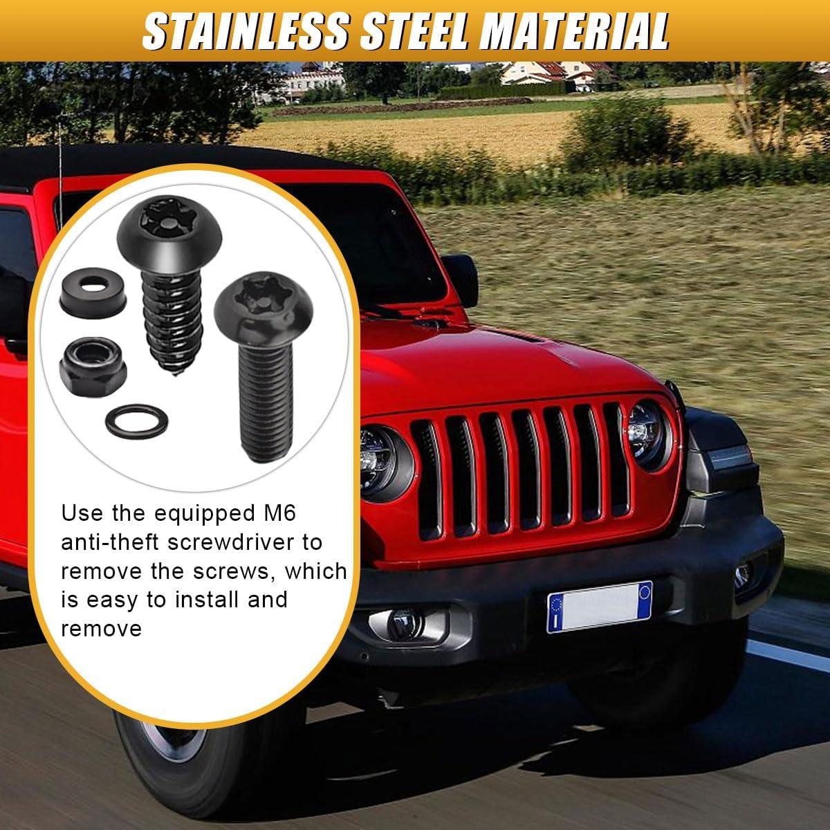 Kit de Tornillos Antirrobo para Placas de Licencia ZIMISI - 4 Juegos