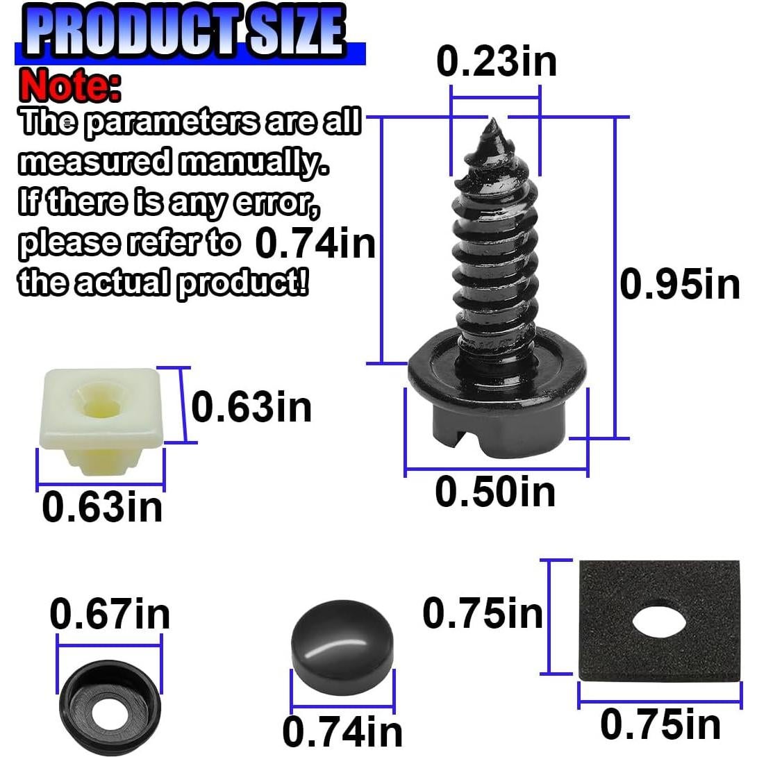 Kit de Tornillos para Placas de Licencia GAOLAOSY 20PCS Antioxidante