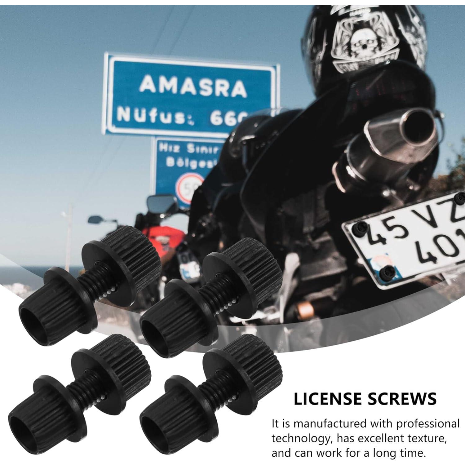 Tornillos de Placa de Matrícula FAVOMOTO Nylon Negro 4 Pcs