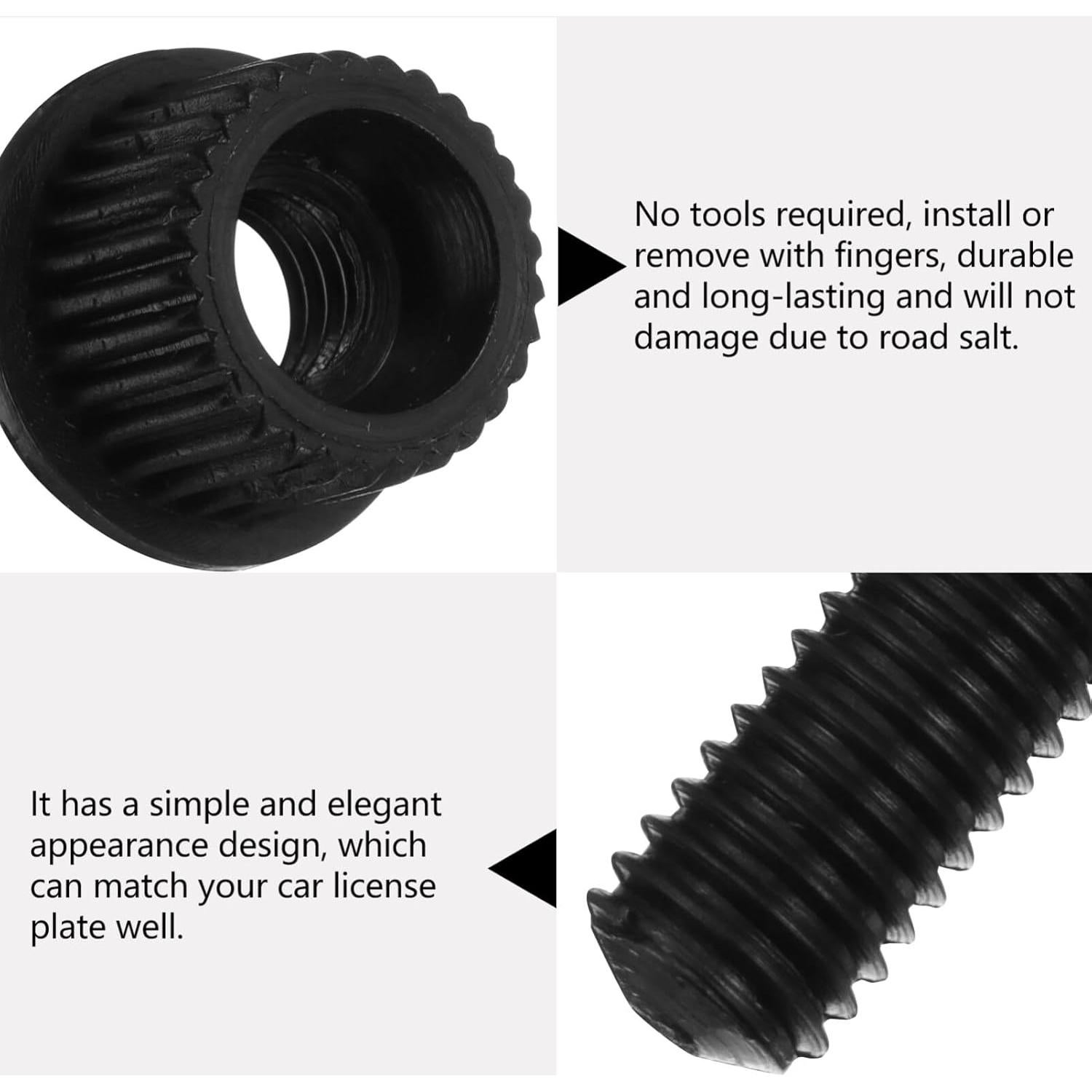 Tornillos de Placa de Matrícula FAVOMOTO Nylon Negro 4 Pcs