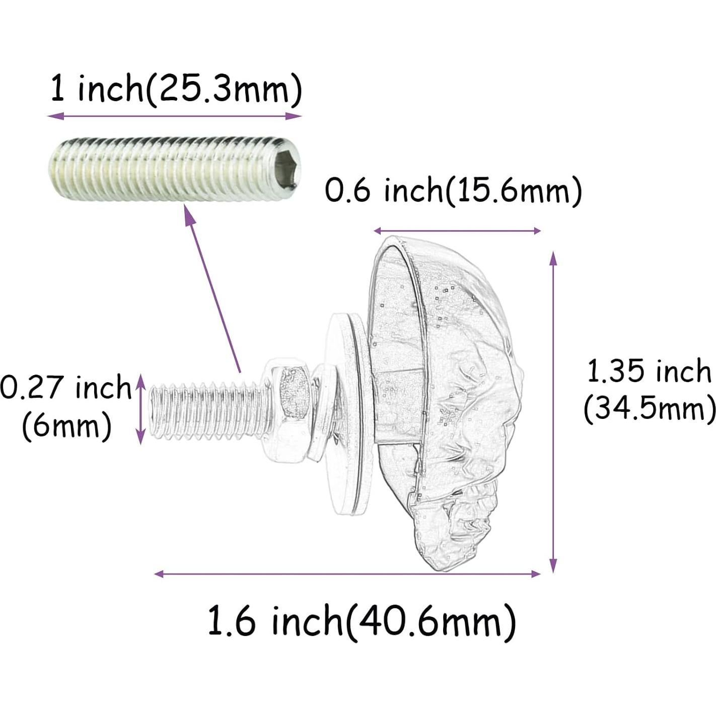 Tornillos Antirrobo para Placa de Licencia Temzzer 4 PCS Negro