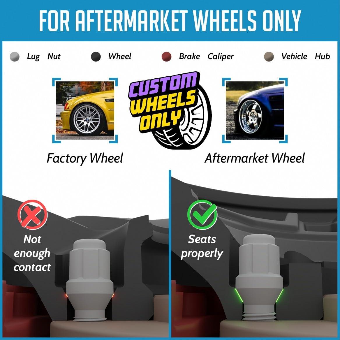 Tornillos de Rueda M14x1.5 20 Pcs Acorn Spline Negro