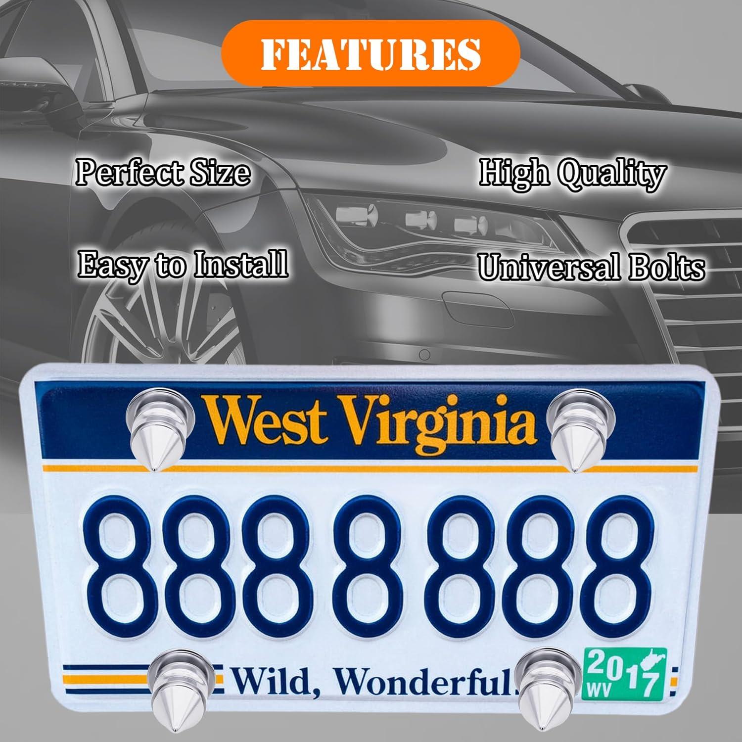 Kit de Tornillos Decorativos Antirrobo MEAJOO 4 Piezas Acero Inoxidable