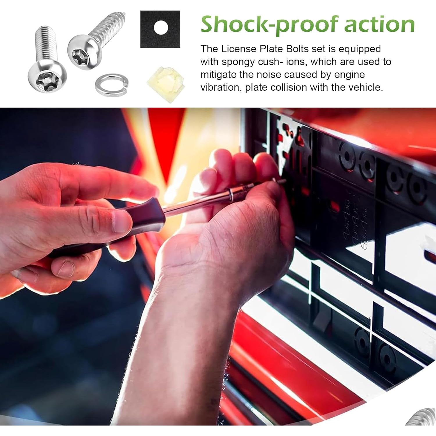 Kit de Tornillos Antirrobo Shakas para Placas de Licencia 54 Piezas