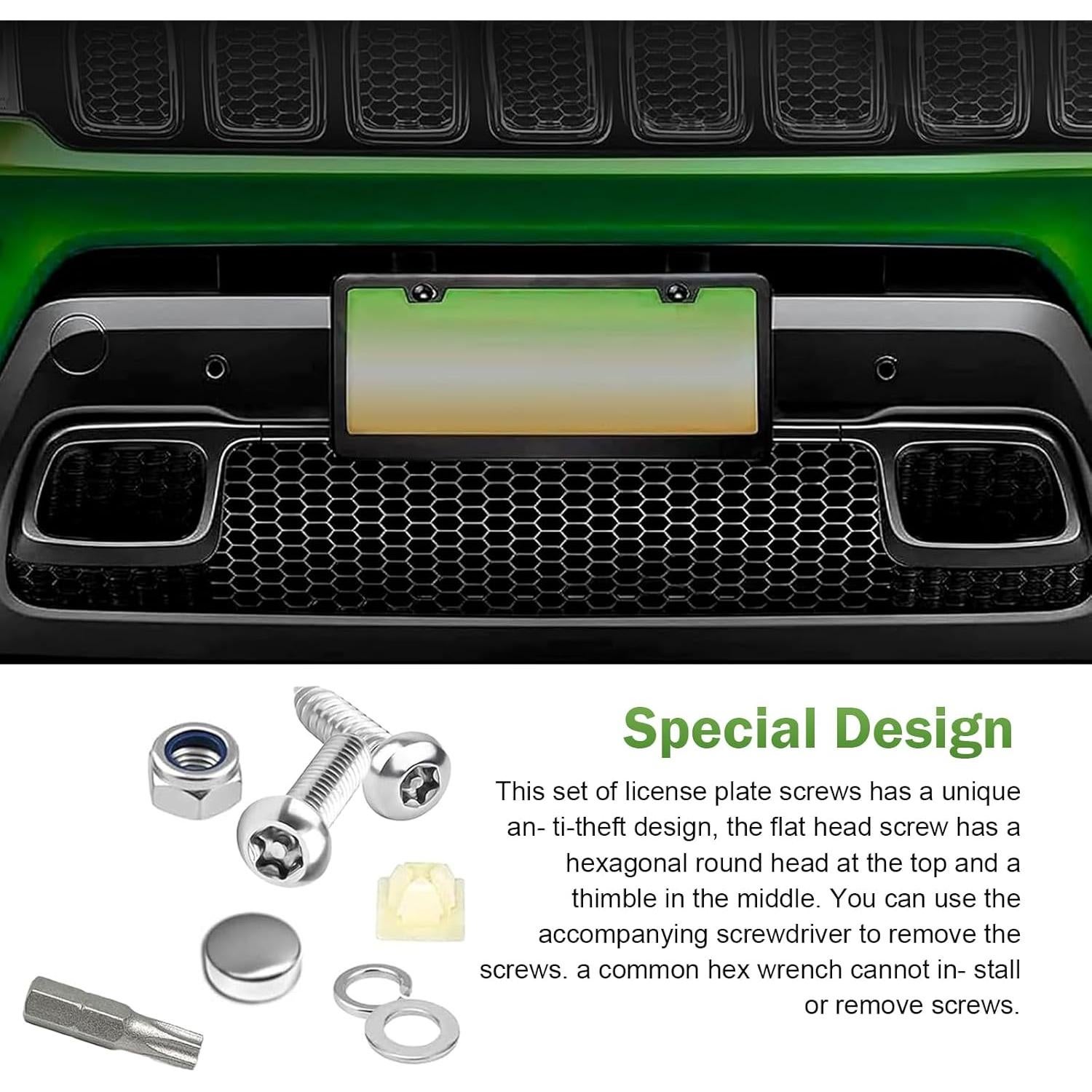 Kit de Tornillos Antirrobo Shakas para Placas de Licencia 54 Piezas