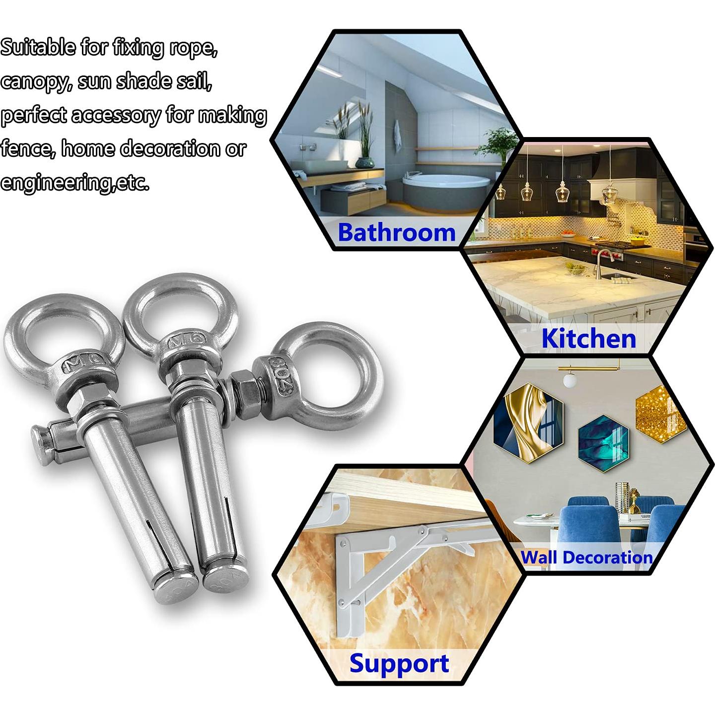 Tornillos de Expansión M8 Acero Inoxidable 4 Pcs Anclaje