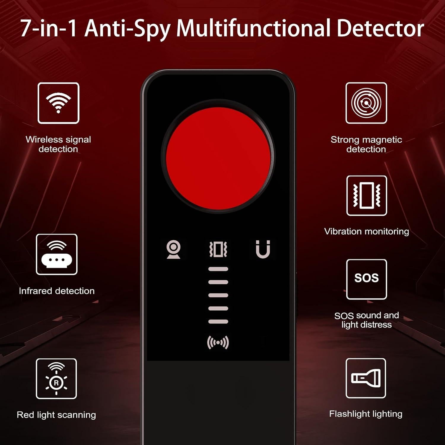 Detector de Cámara Espía VenirCool V-G007 7 en 1 Portátil