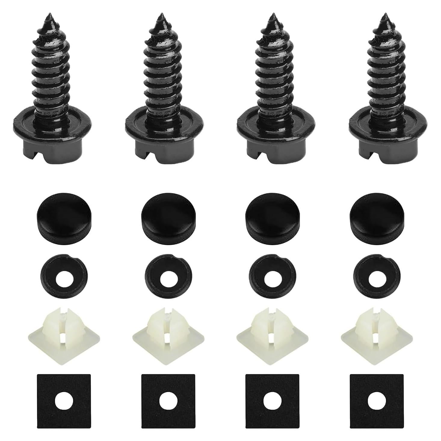 Kit de Tornillos Antirrobo Ziciner para Placas de Matrícula 4 Piezas