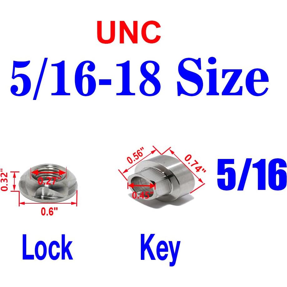 Tuercas de Bloqueo Antirrobo VOSANTU Acero Inoxidable 304 5/16"