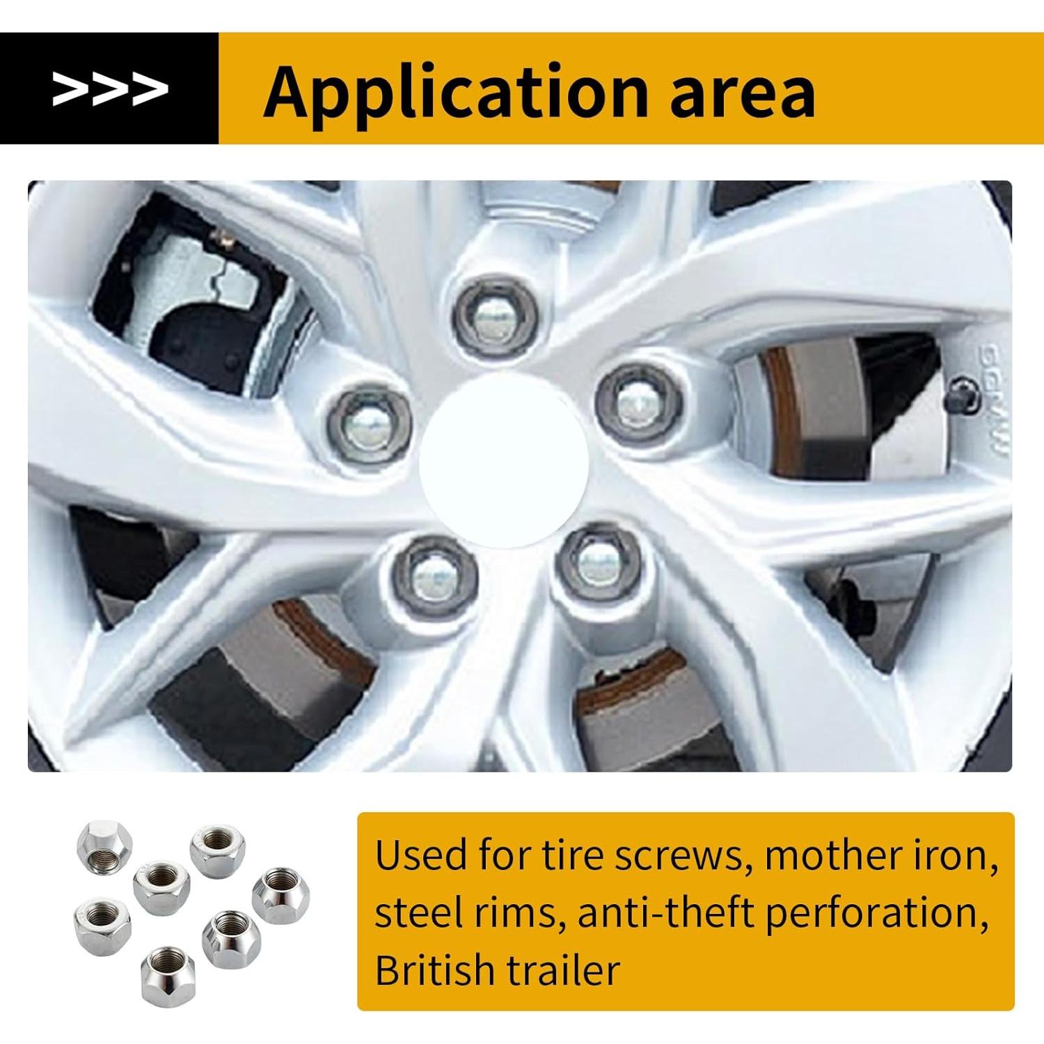 10 Tuercas de Remolque Luminuti 1/2" Acero Inoxidable