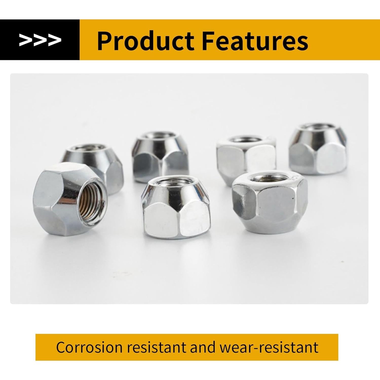 10 Tuercas de Remolque Luminuti 1/2" Acero Inoxidable