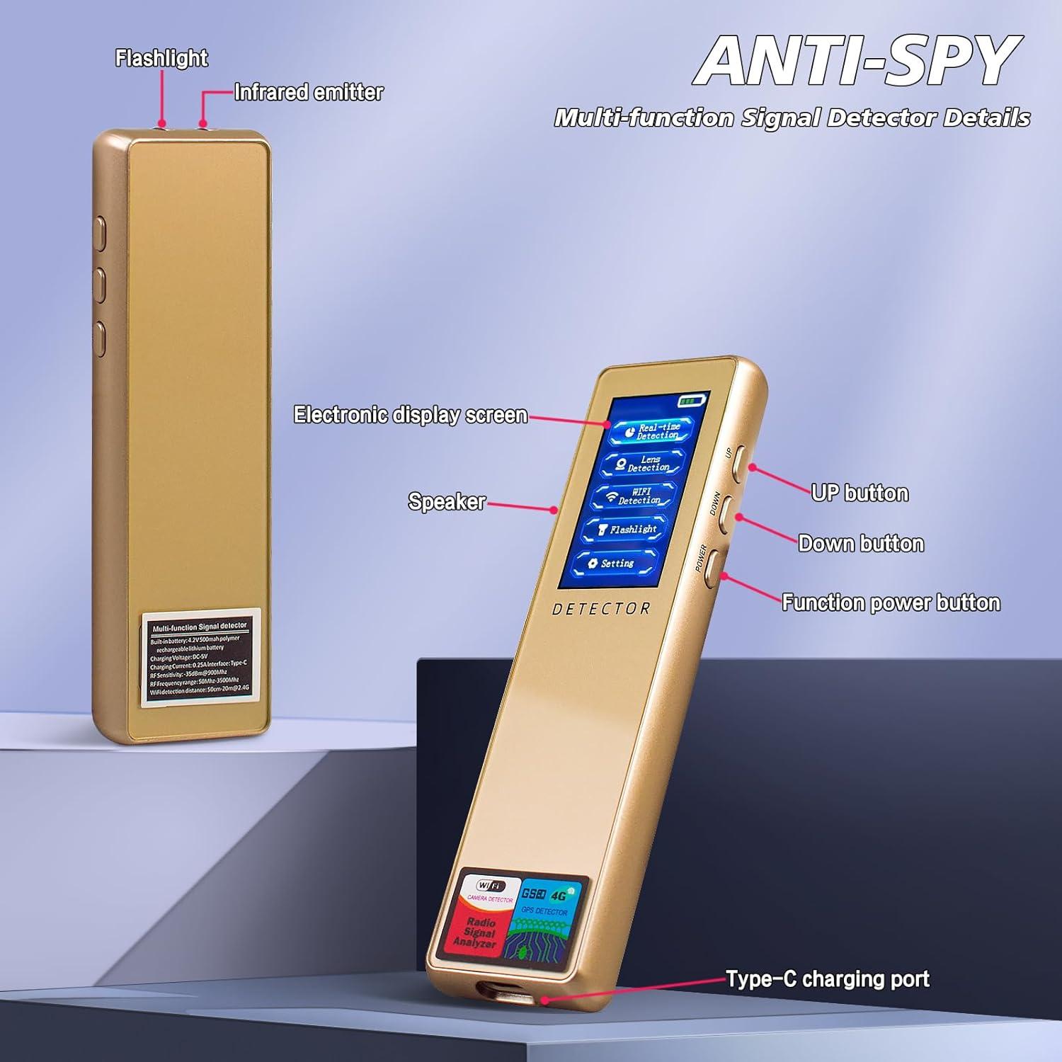 Detector de Cámara Oculta Diskawi01 Inalámbrico Dorado