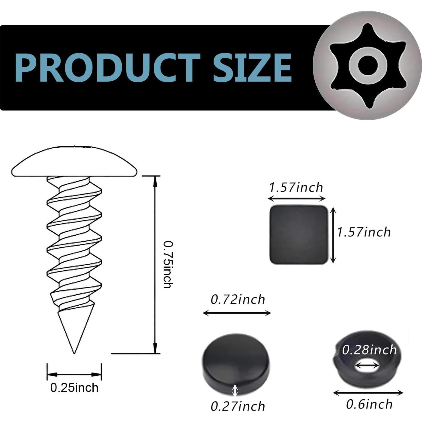 Juego de Tornillos Antirrobo para Placas de Matrícula Arwrilt