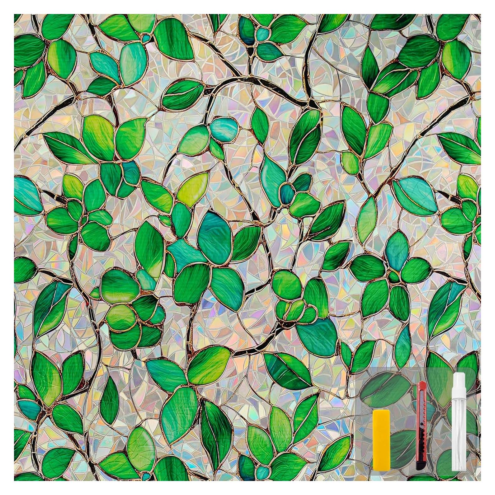 Película de Privacidad para Ventanas COUNTEWOL 44.5x200cm Verde