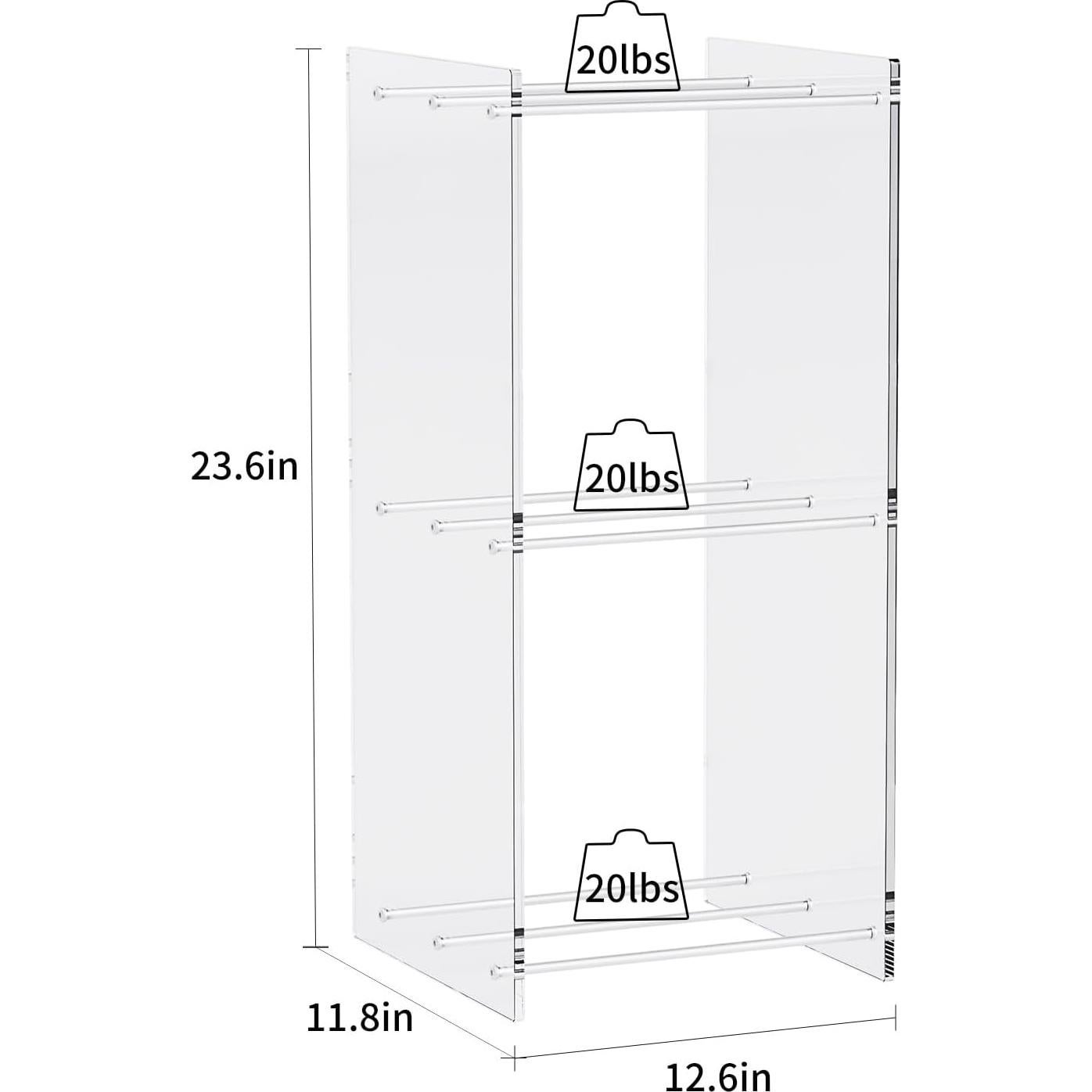 Estantería de Acrílico Solaround 2 Niveles Transparente 90 cm