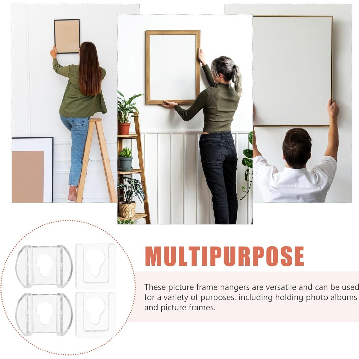 Colgadores de Marco de Imagen Veemoon 8 Pcs Acrílicos Transparentes