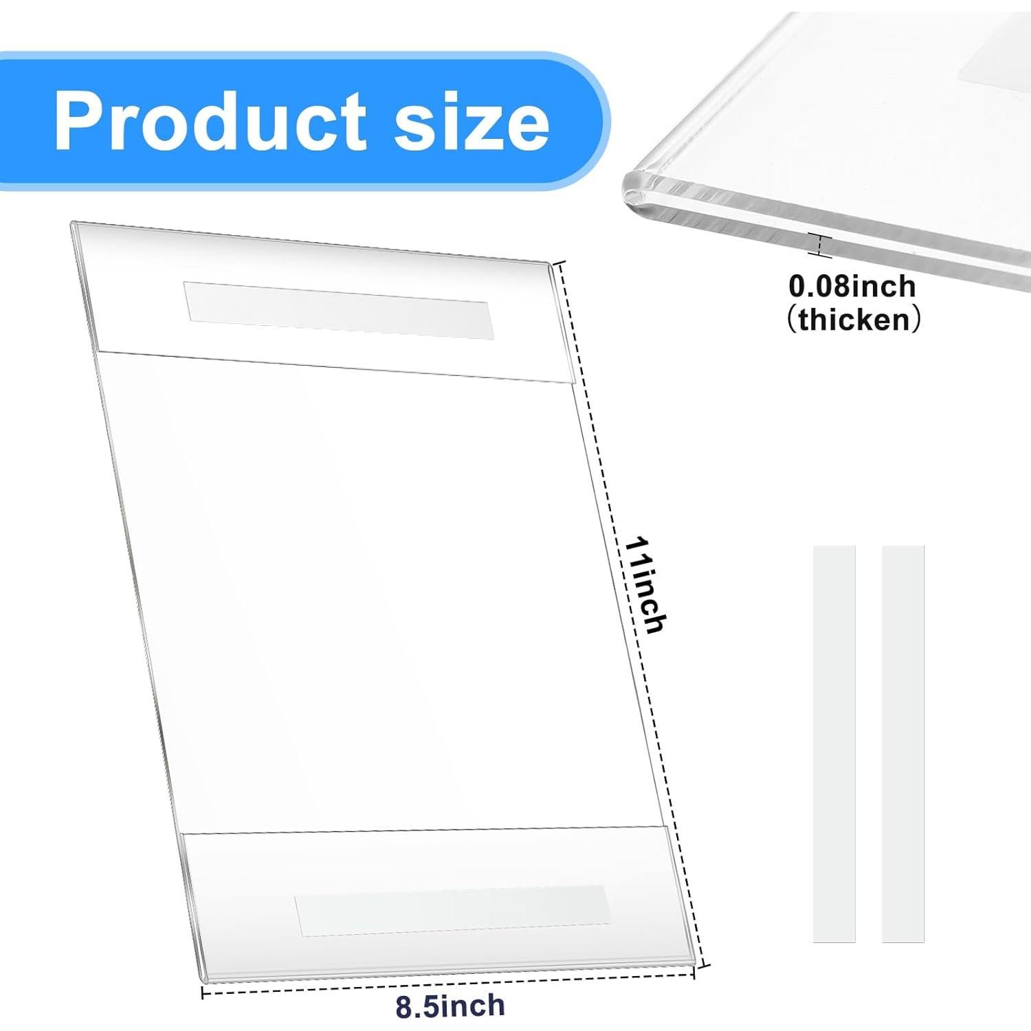 Soporte de Cartel Acrílico Transparente Kigley 50 Unidades 21.6x27.9cm