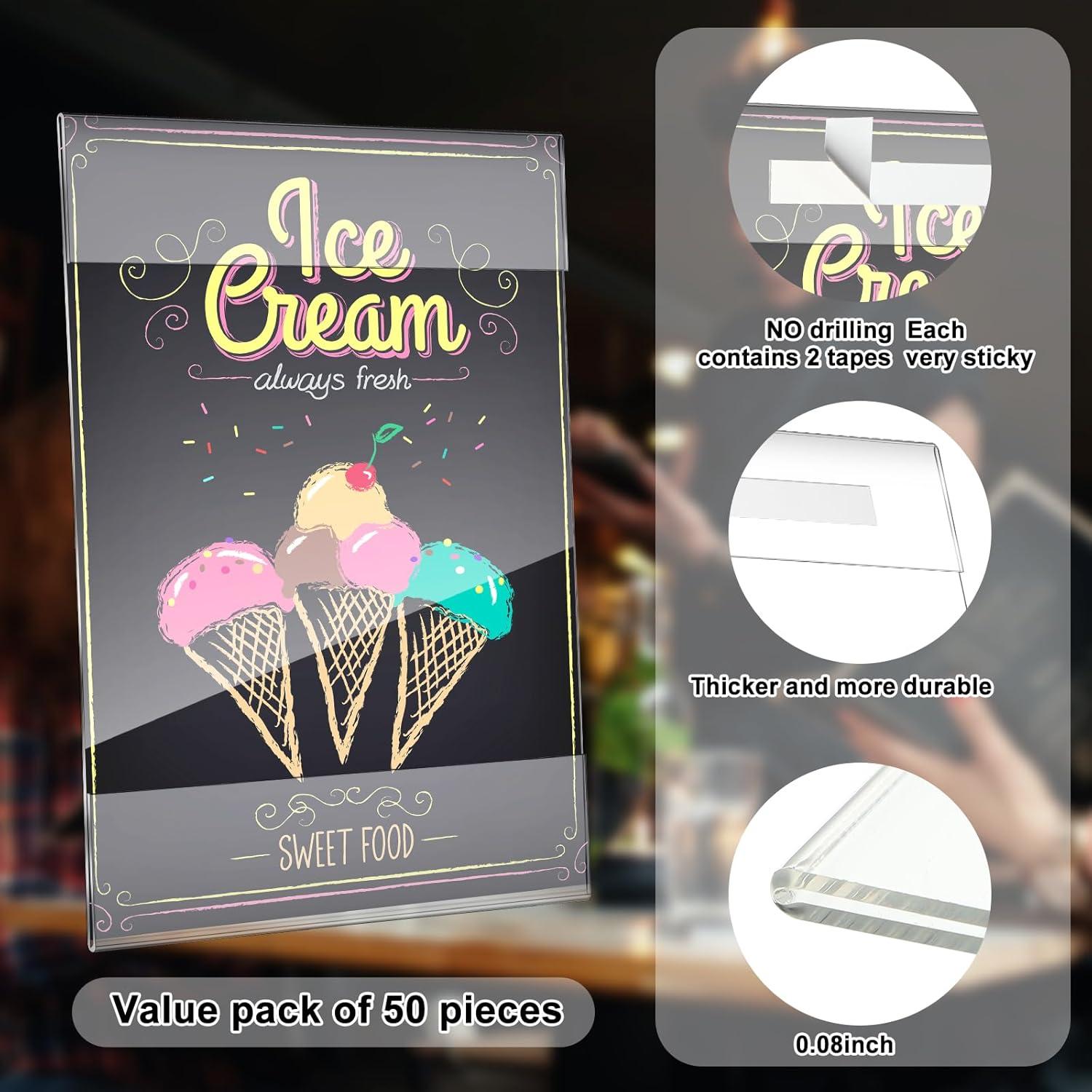 Soporte de Cartel Acrílico Transparente Kigley 50 Unidades 21.6x27.9cm