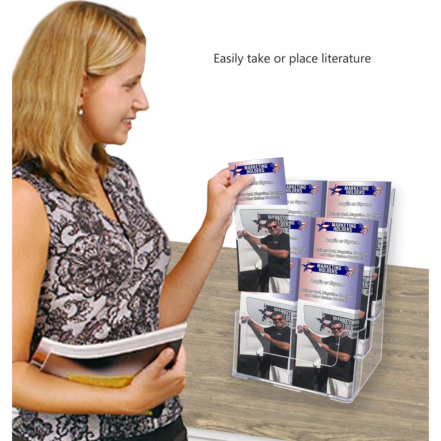 Soporte de Folletos Colgante o de Mesa Soportes de Marketing - Paquete de 6