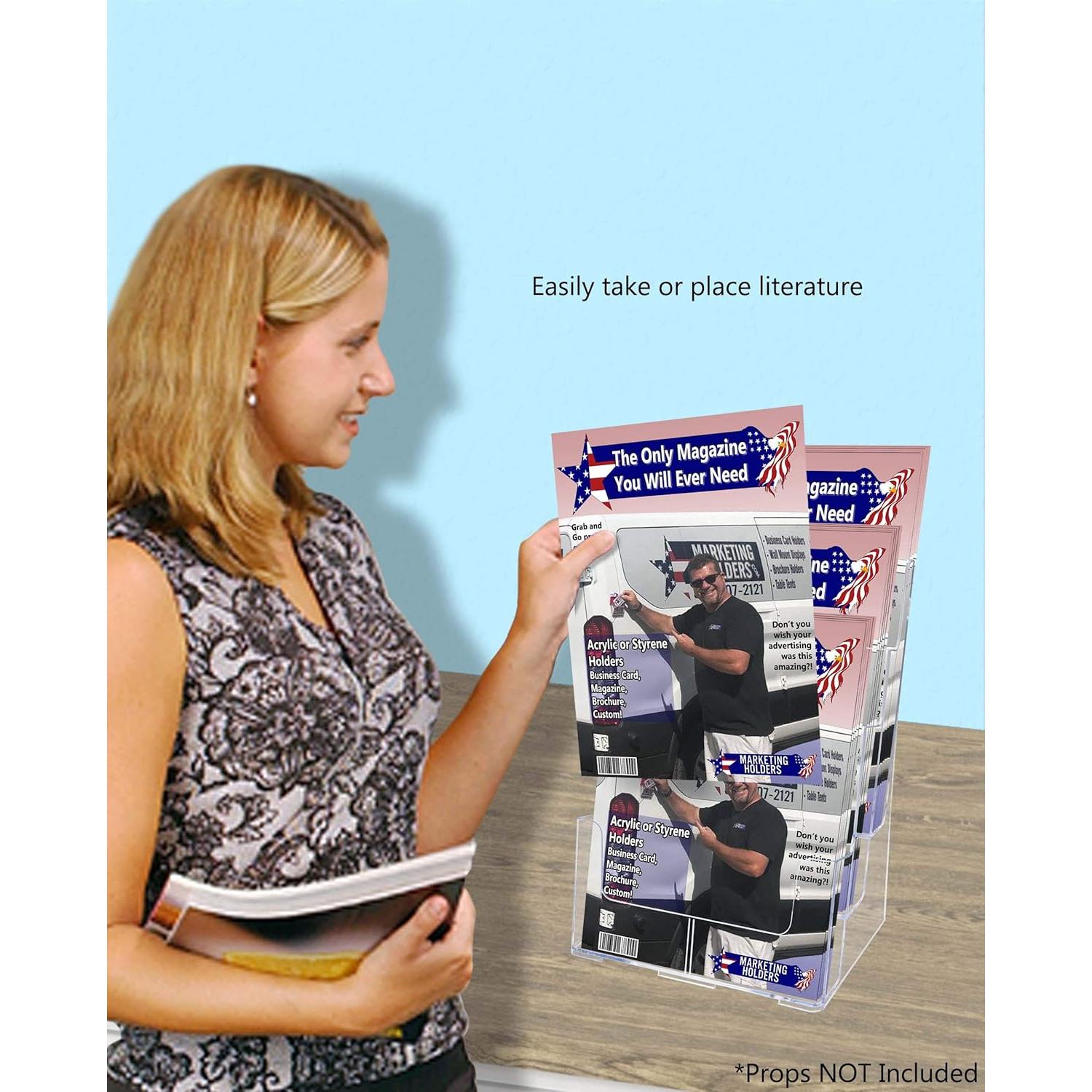 Soporte de Folletos Colgante o de Mesa Soportes de Marketing - Paquete de 6