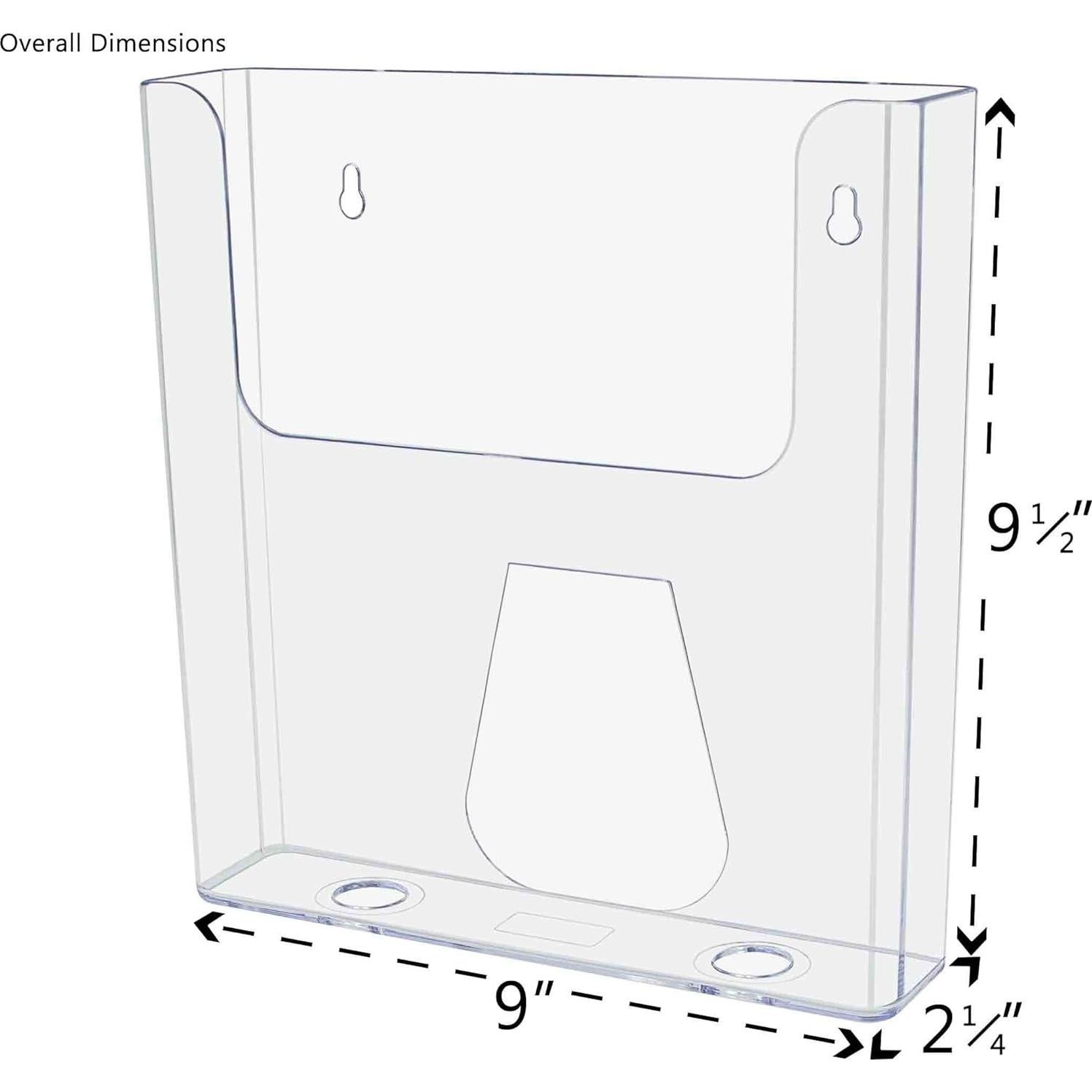 Soporte de Literatura Acrílico Transparente 4 Unidades 21.6x22.9 cm
