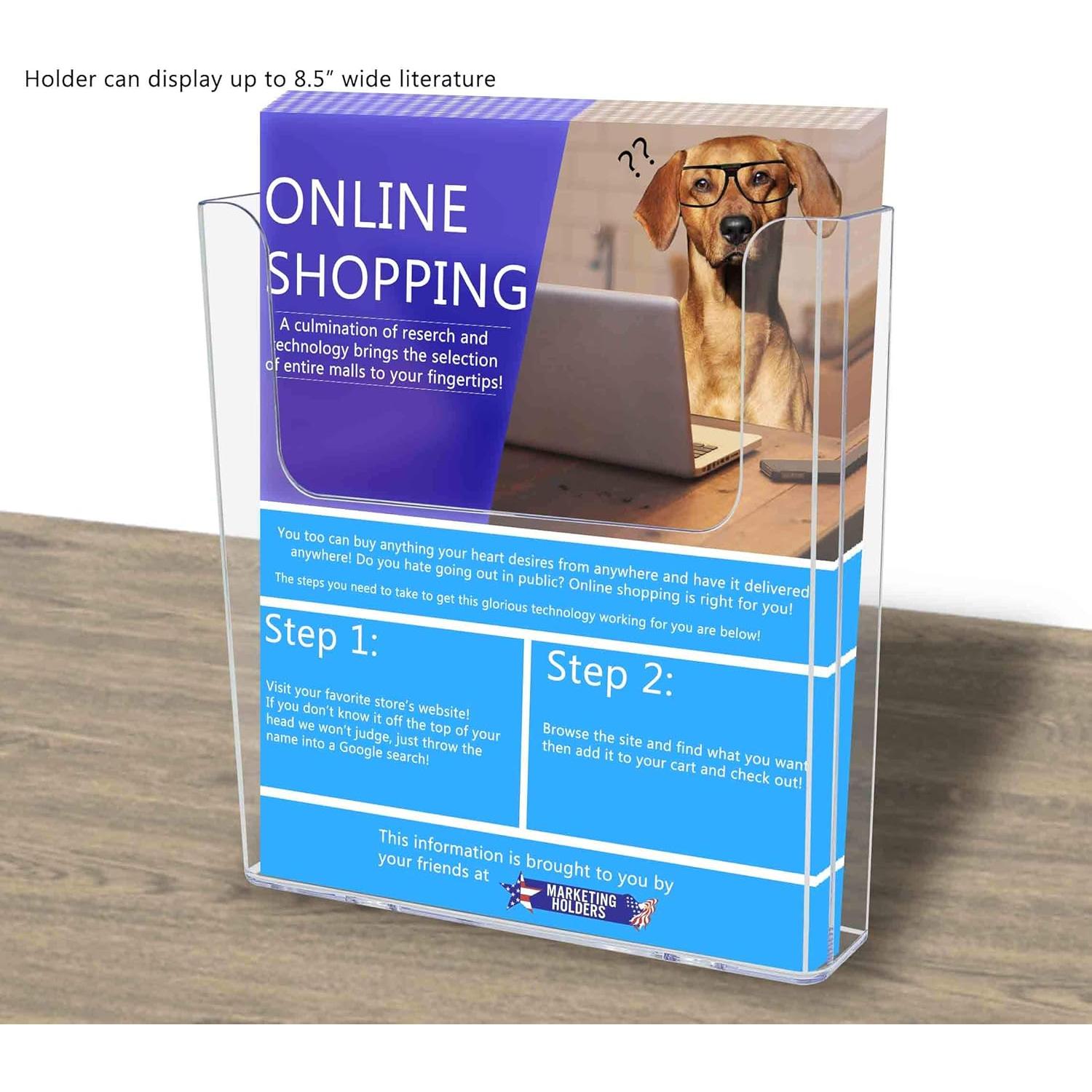 Soporte de Literatura Acrílico Transparente 4 Unidades 21.6x22.9 cm