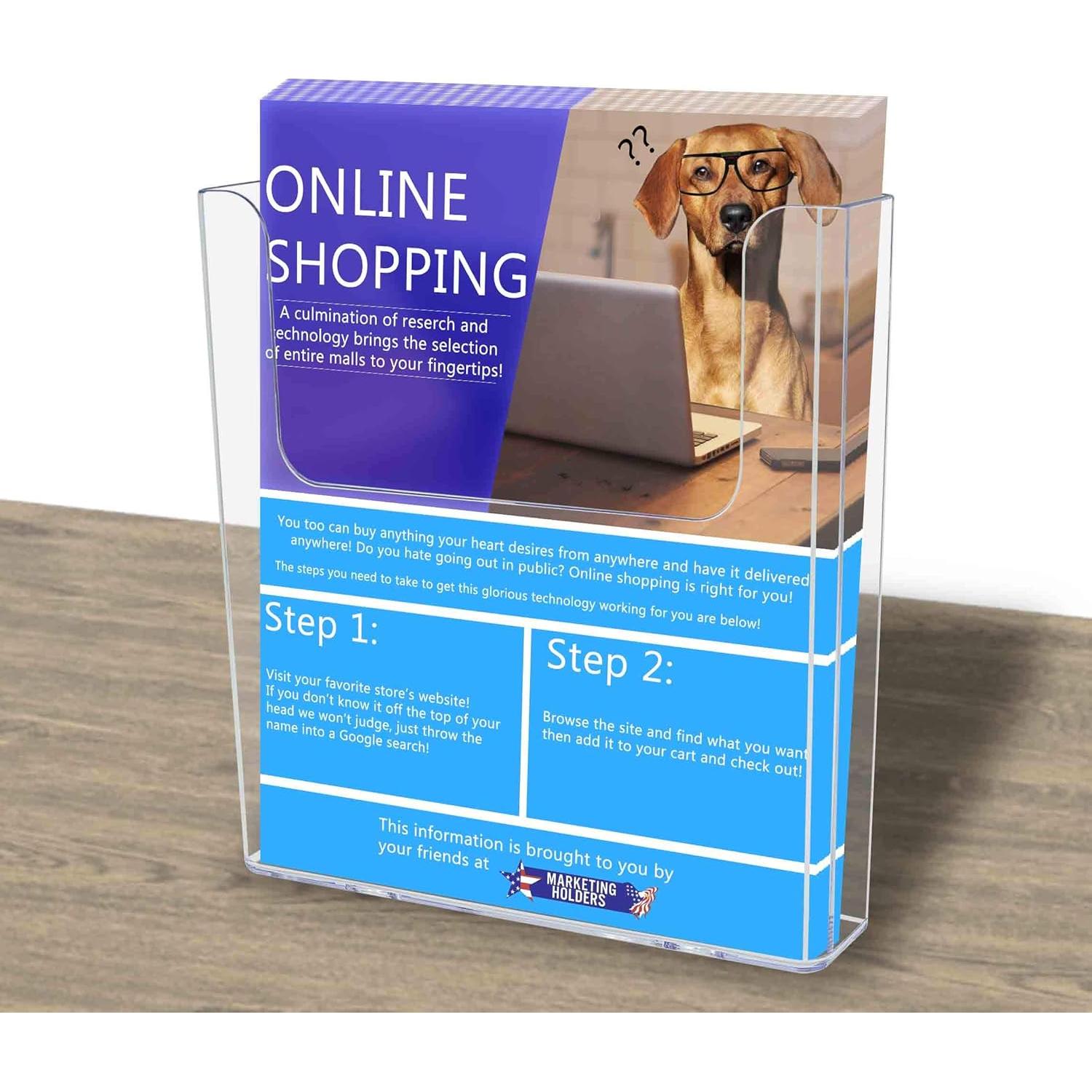 Soporte de Literatura Acrílico Transparente 4 Unidades 21.6x22.9 cm