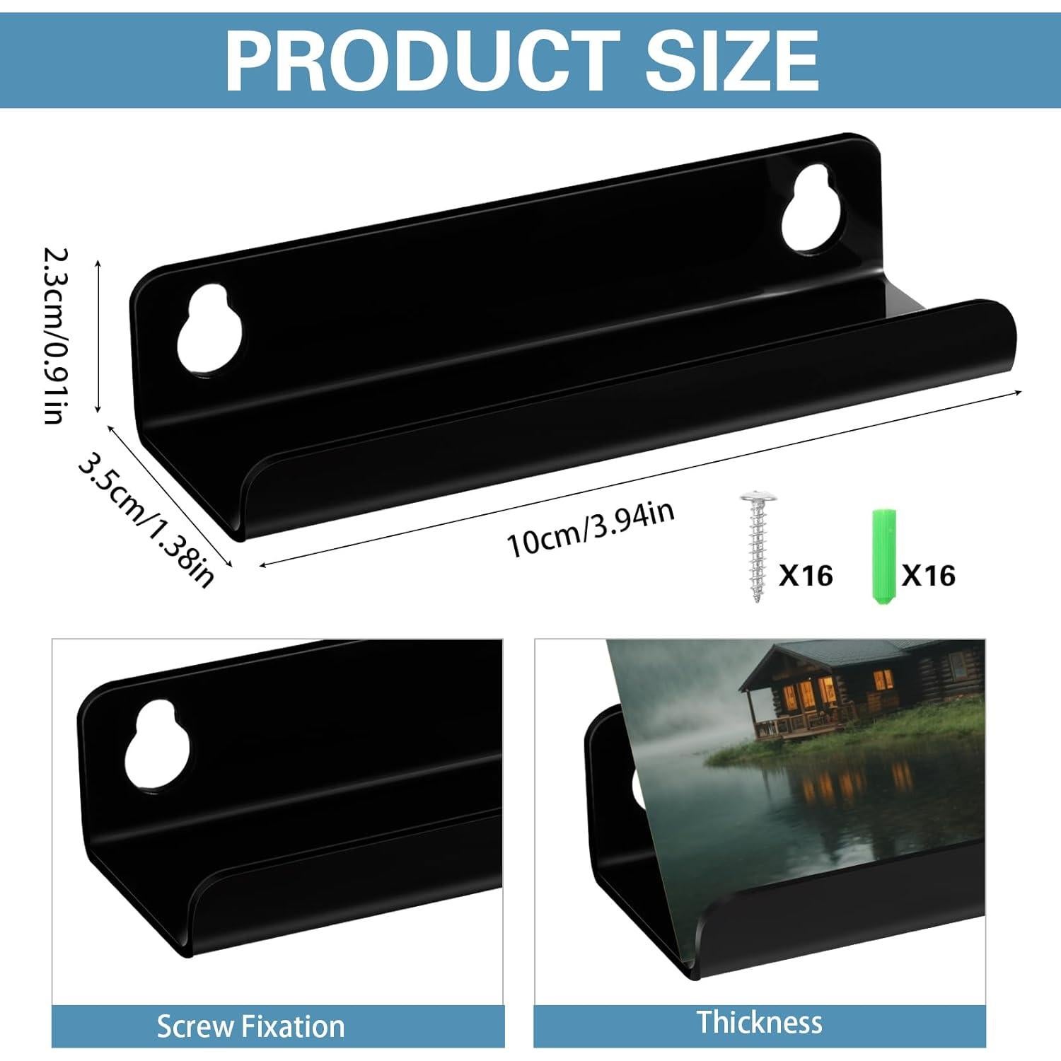 Estante Flotante para Discos de Vinilo Wesiti - 8 Piezas Negro