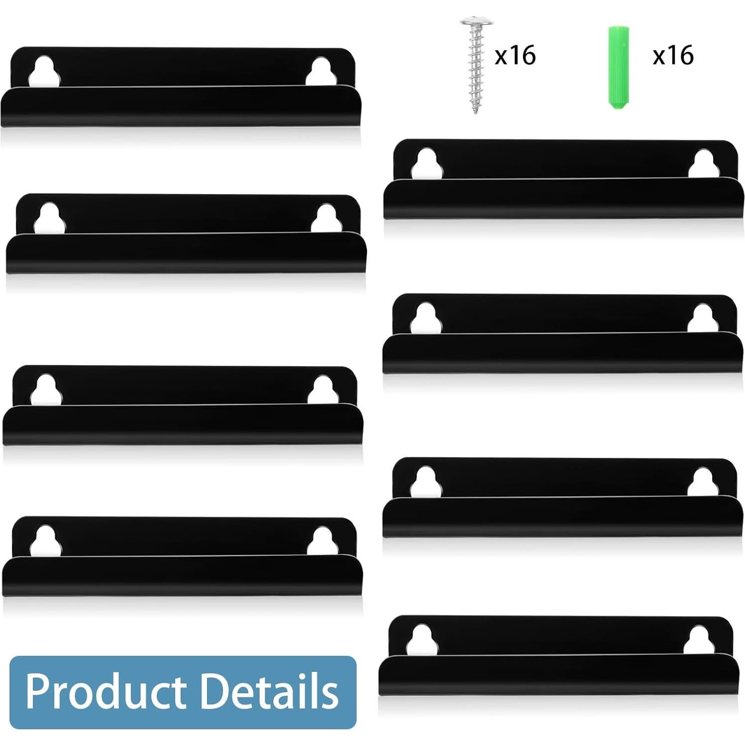 Estante Flotante para Discos de Vinilo Wesiti - 8 Piezas Negro