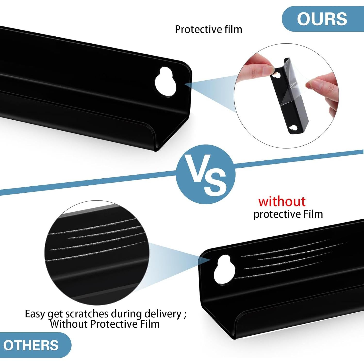 Estante Flotante para Discos de Vinilo Wesiti - 8 Piezas Negro