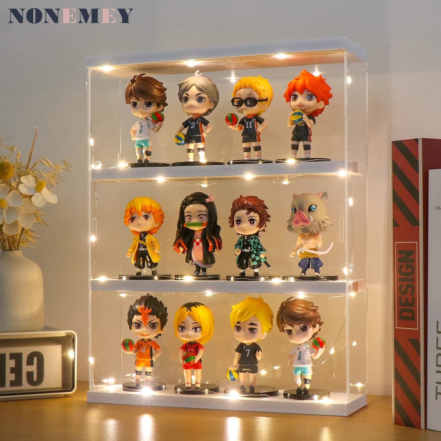 Estante de Exhibición Acrílico NONEMEY 3 Niveles 30x8.5x38cm