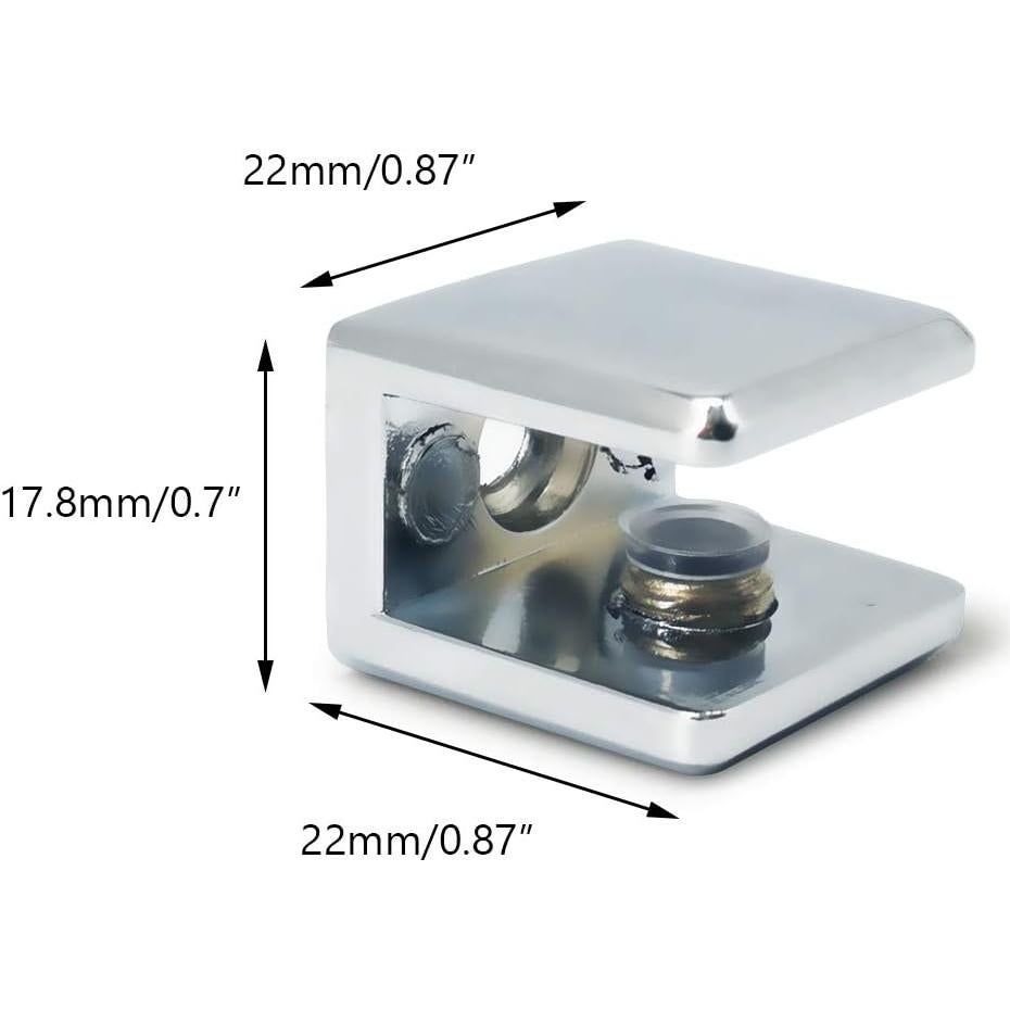 Soporte de Estante de Vidrio Alamic Ajustable 8-10mm - 4 Piezas