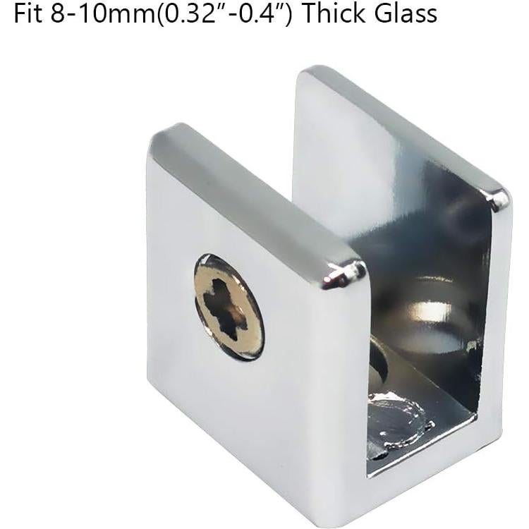 Soporte de Estante de Vidrio Alamic Ajustable 8-10mm - 4 Piezas