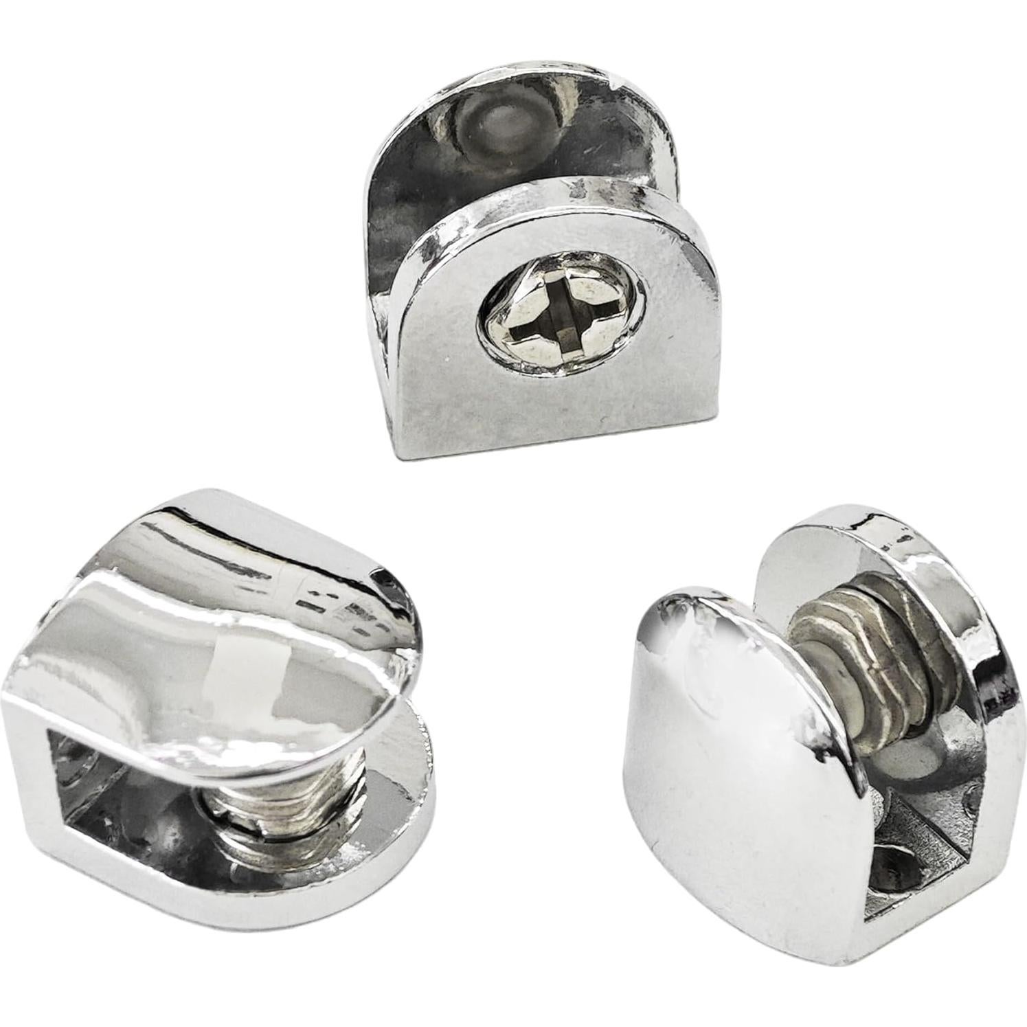 8 Soportes de Estante de Vidrio Ajustables Runseaway 6-8mm Cromo