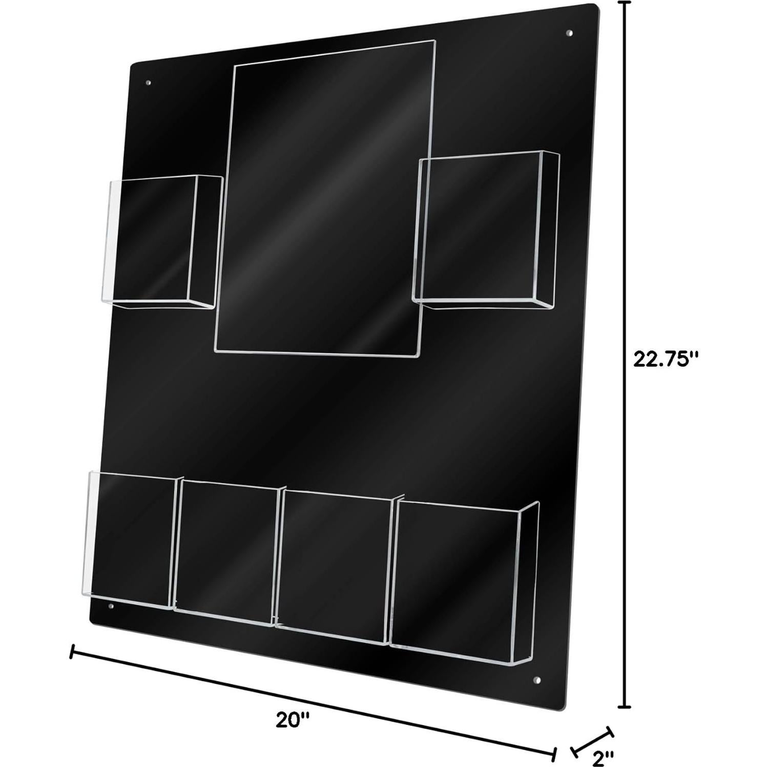 Soporte de Folletos de Pared Marketing Holders 6 Bolsillos PVC Negro