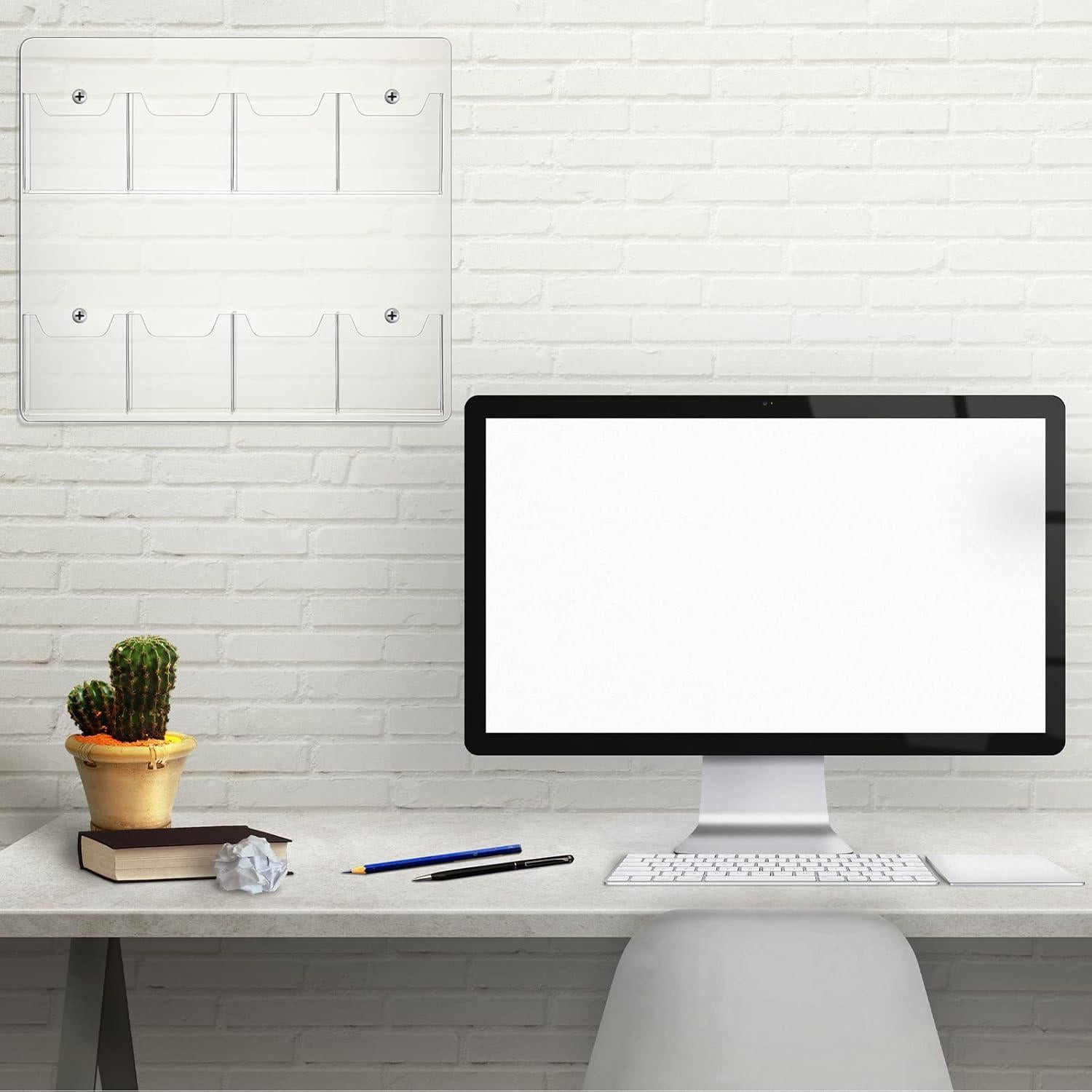 Soporte de Folletos Acrílico Weysat 8 Bolsillos Montaje en Pared