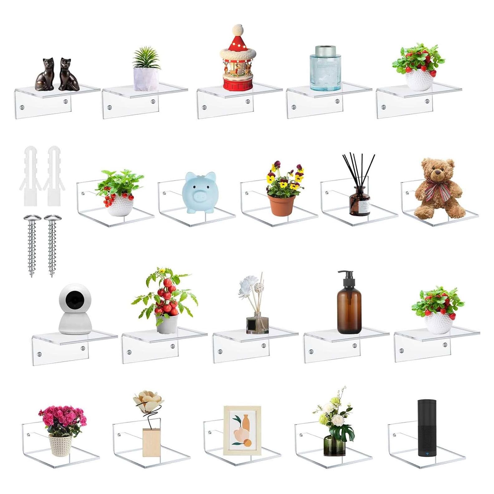 Estanterías Flotantes de Acrílico Juexica 20 Piezas 10x9x5cm