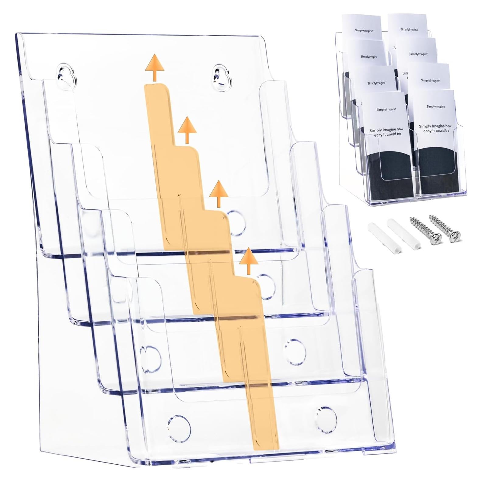 Soporte de Folletos Acrílico Simply Imagine 4 Niveles 34.3x23.5cm