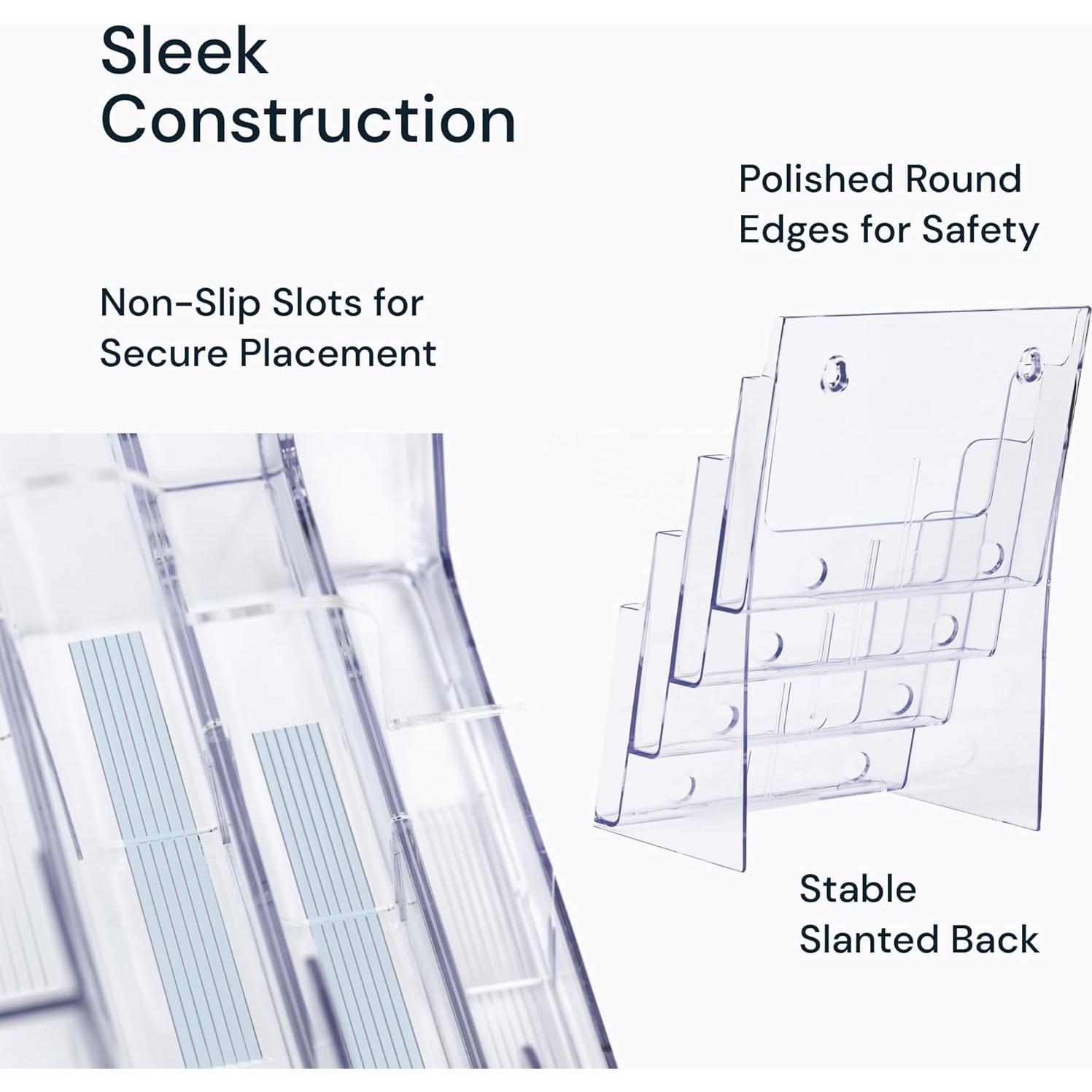 Soporte de Folletos Acrílico Simply Imagine 4 Niveles 34.3x23.5cm