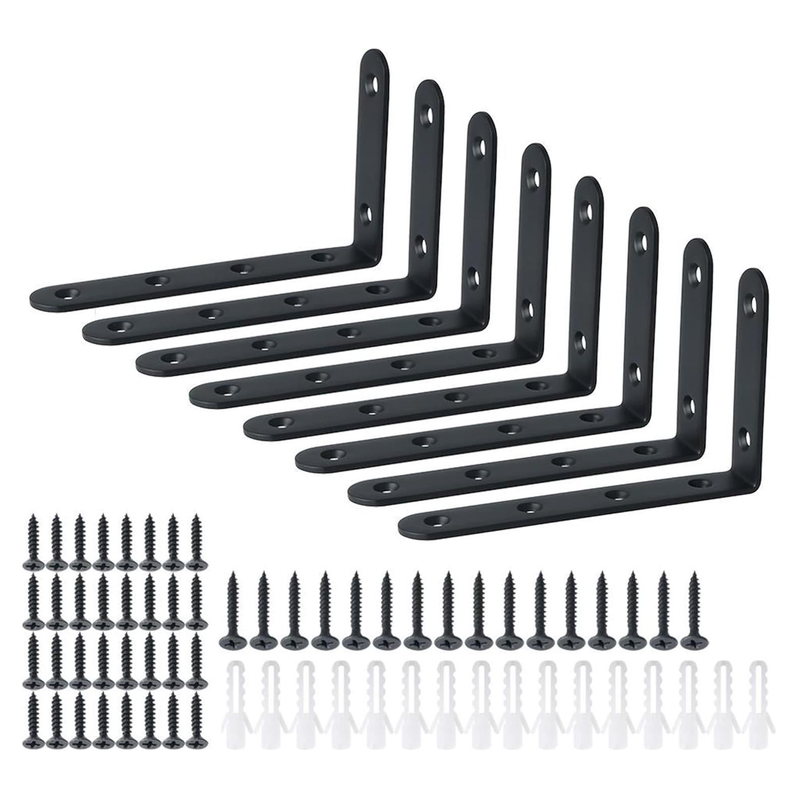 Soportes de Estante Flotante Alise 8P Acero Inoxidable Negro