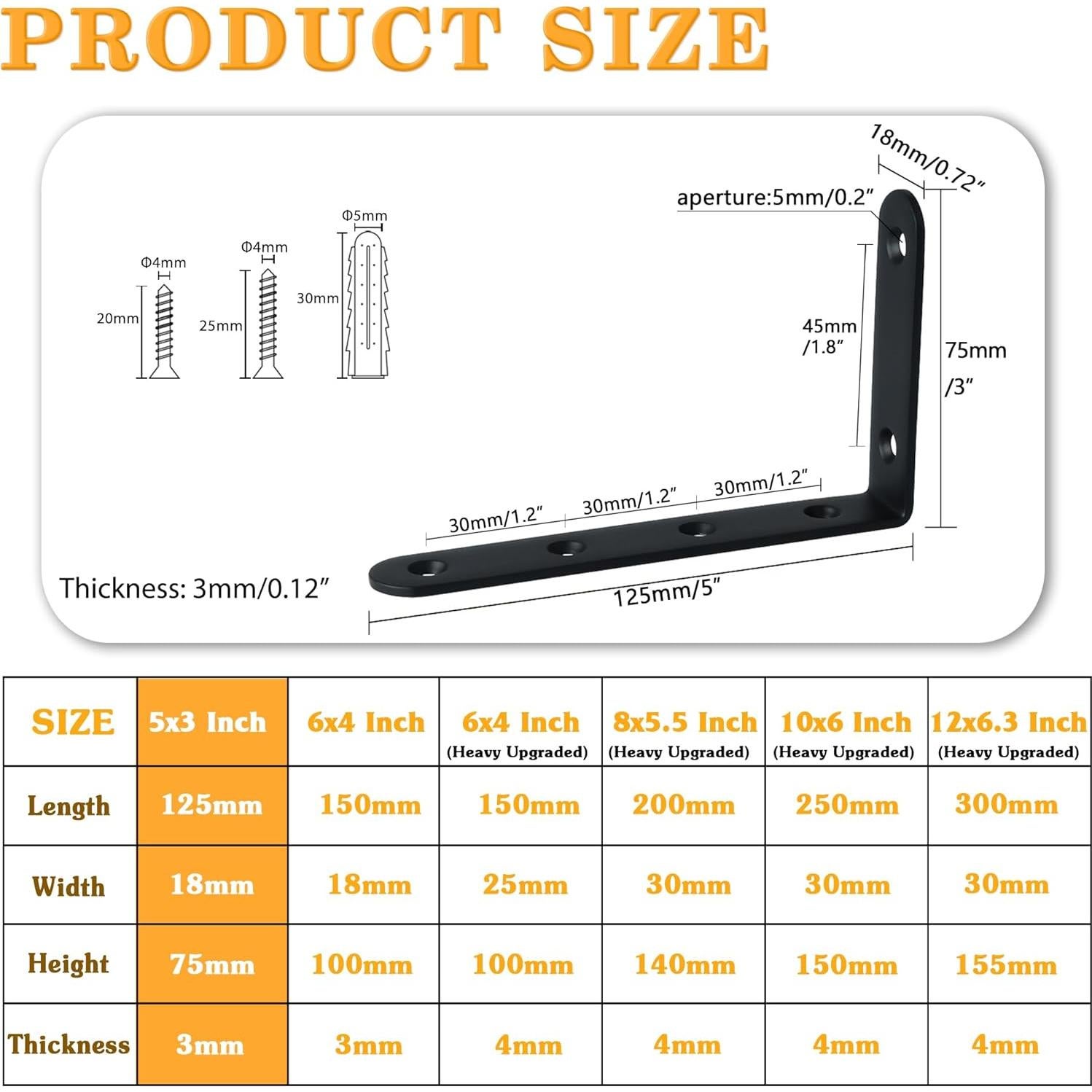 Soportes de Estante Flotante Alise 8P Acero Inoxidable Negro