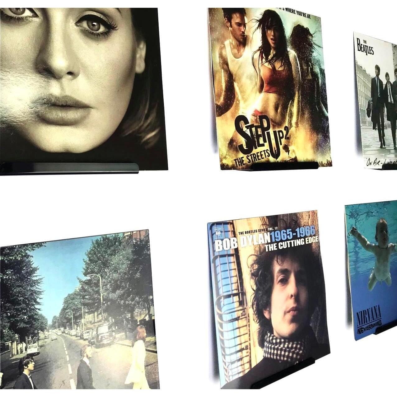 Estante de Vinilo Montado en Pared WPESI 8 Pack Negro