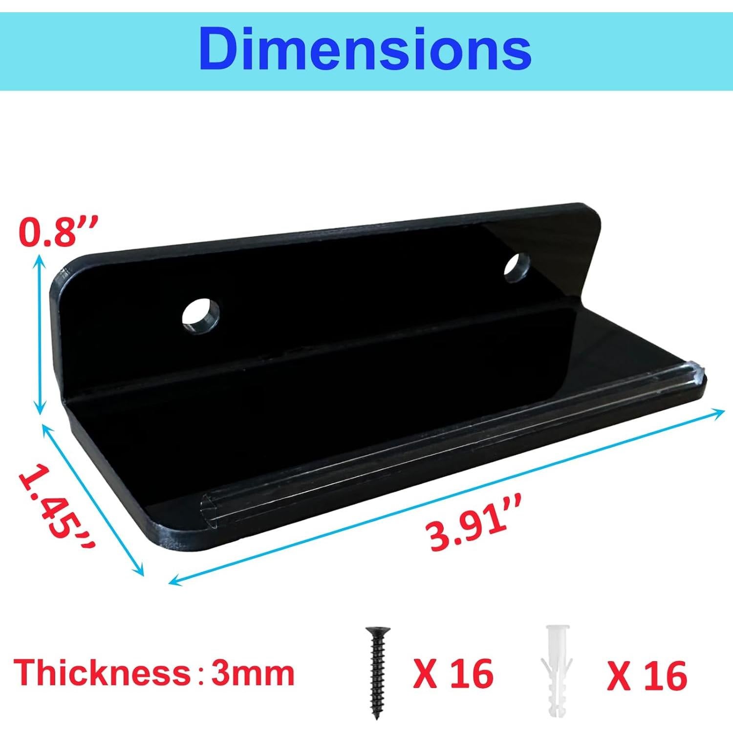 Estante Flotante para Discos de Vinilo SHTCSZBA, 8 Piezas, Acrílico Negro