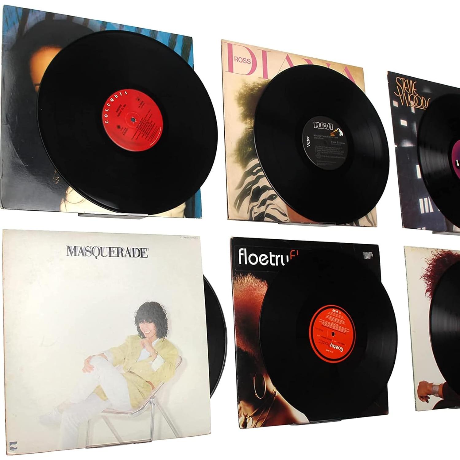 Estante Flotante para Discos de Vinilo SHTCSZBA, 8 Piezas, Acrílico Negro