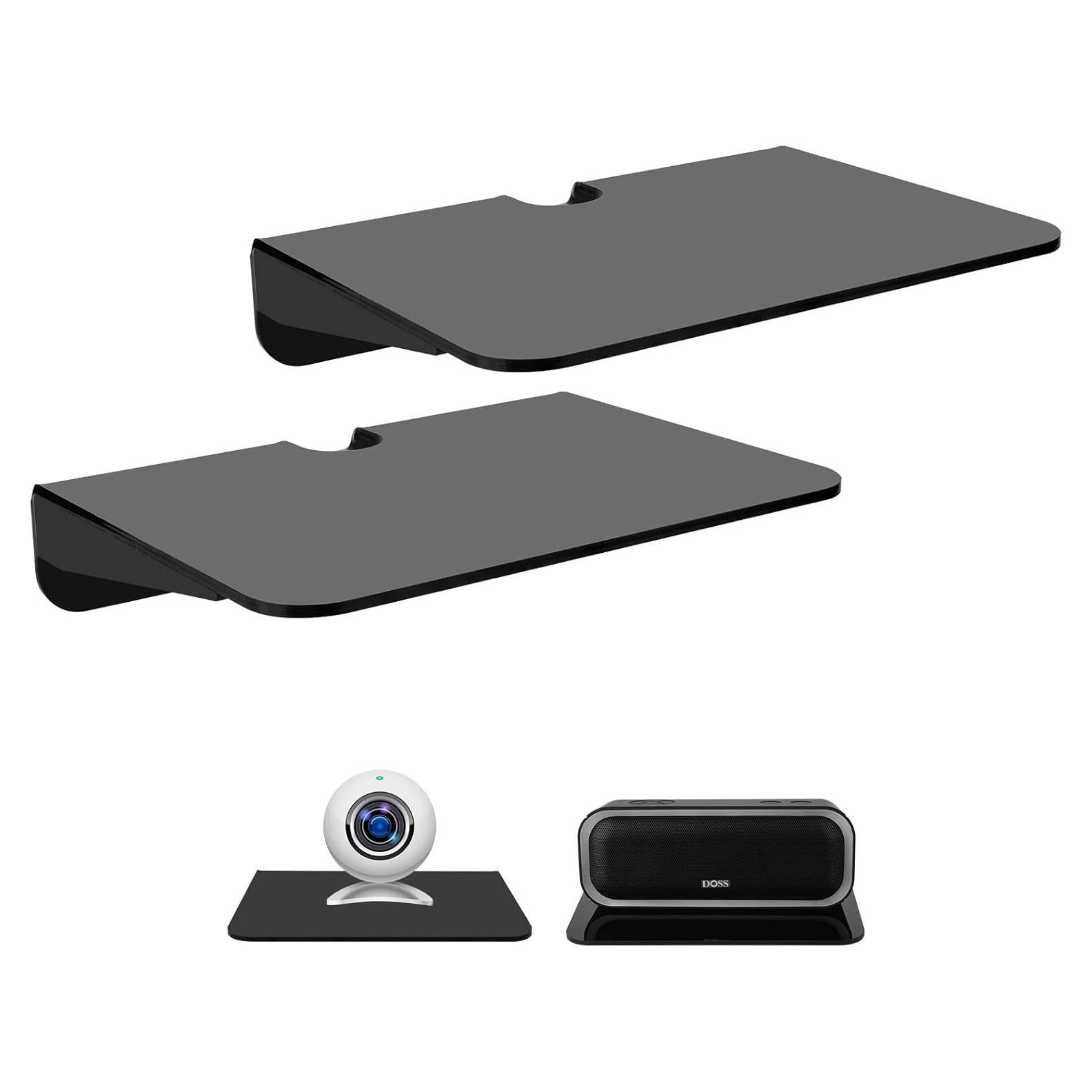 Estantes Flotantes de Acrílico TXEsign - Paquete de 2, Negro