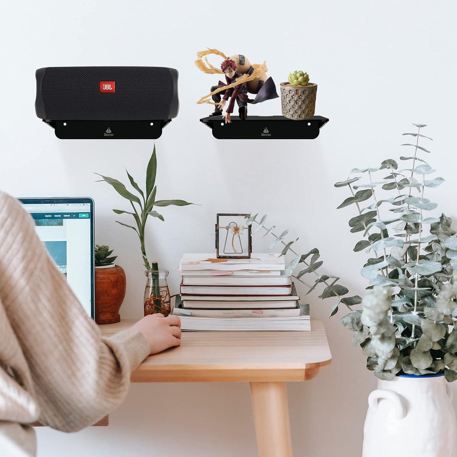 Estantes Flotantes de Acrílico TXEsign - Paquete de 2, Negro